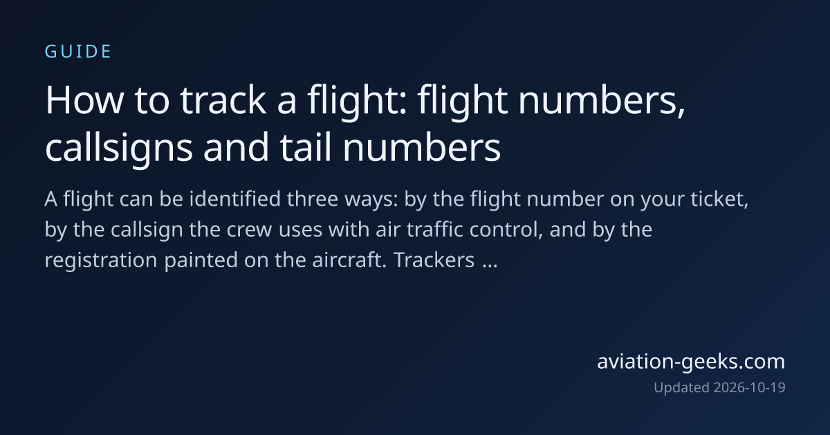 How to Track a Flight: Flight Numbers vs Callsigns vs Tail Numbers ...