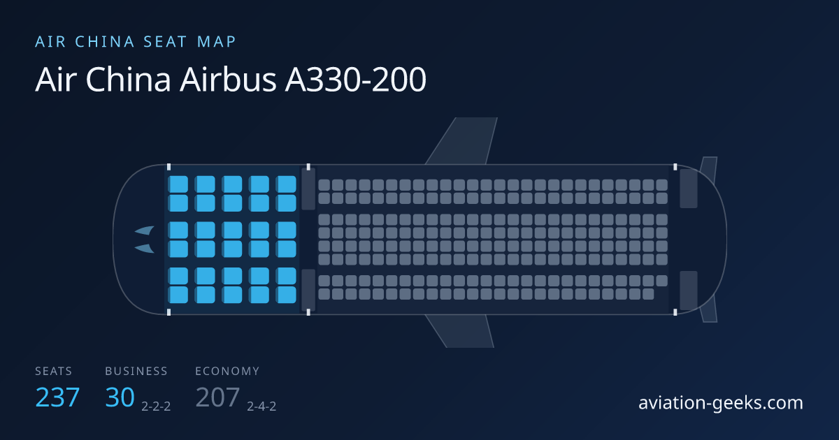 Air China Airbus A330-200 cabin layout