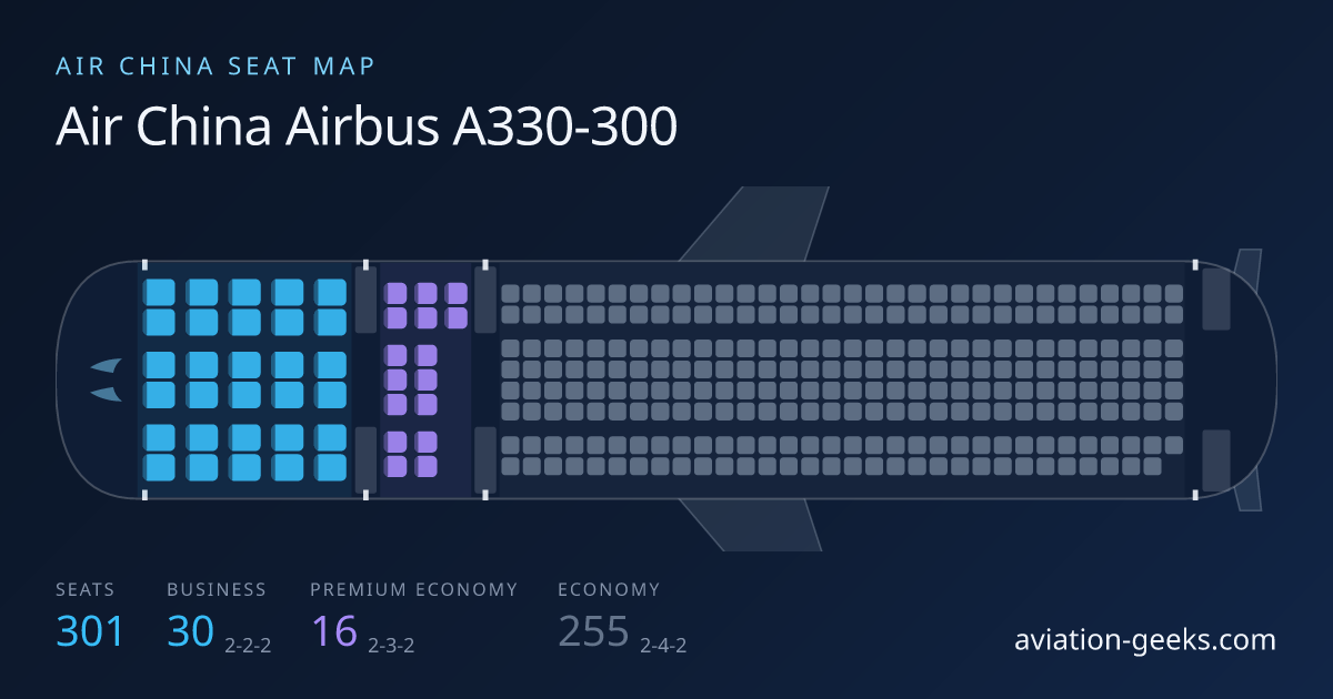 Air China Airbus A330-300 cabin layout
