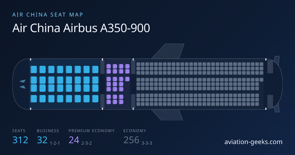 Air China Airbus A350-900 cabin layout