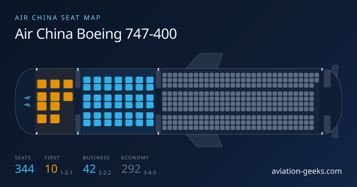 Air China Boeing 747-400 cabin layout