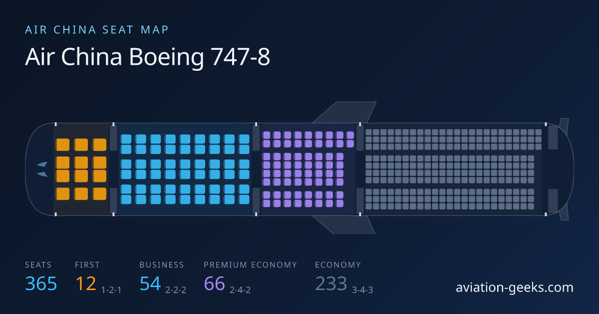 Air China Boeing 747-8 cabin layout