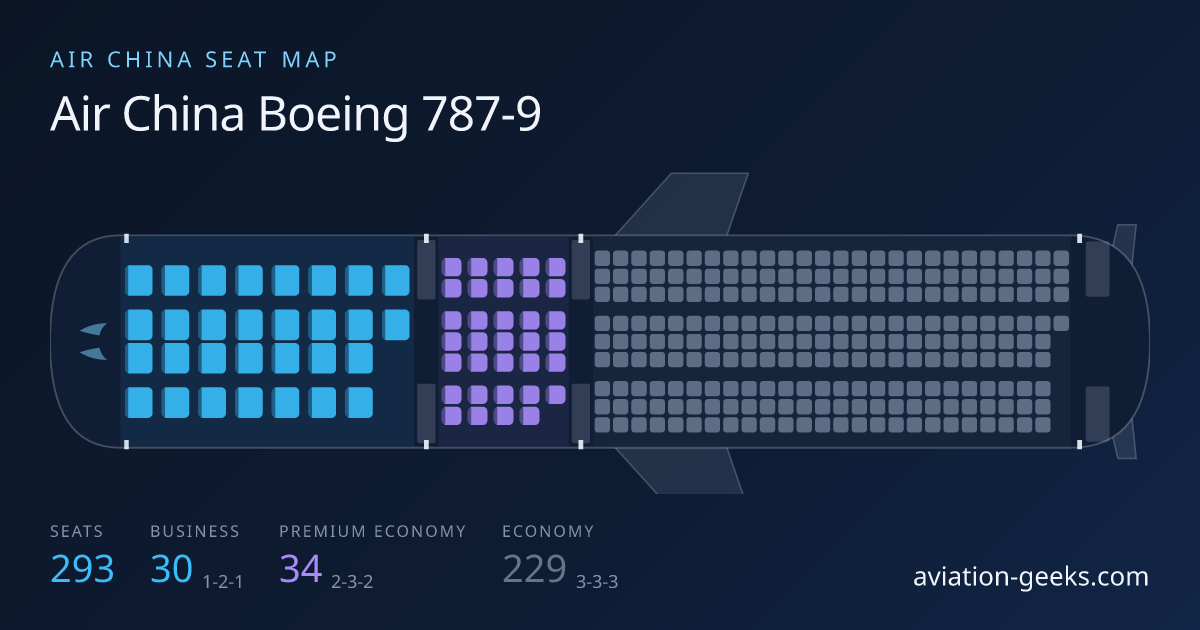 Air China Boeing 787-9 cabin layout