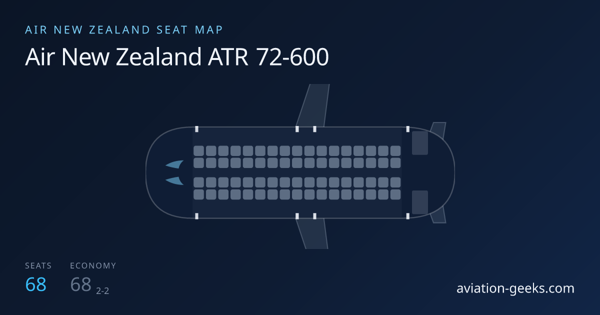 Air New Zealand ATR 72-600 Seat Map: Economy Layout (68 seats ...