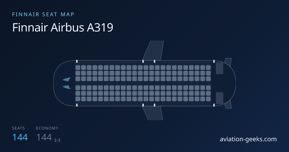 Finnair Airbus A319 Seat Map: Economy Layout (144 seats) | Aviation Geeks