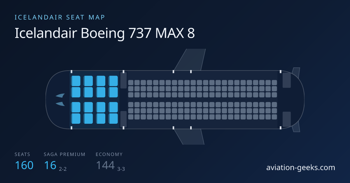 Icelandair Boeing 737 MAX 8 cabin layout