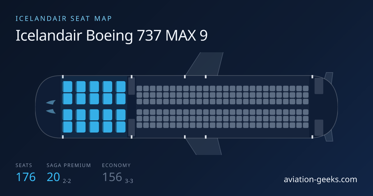 Icelandair Boeing 737 MAX 9 cabin layout