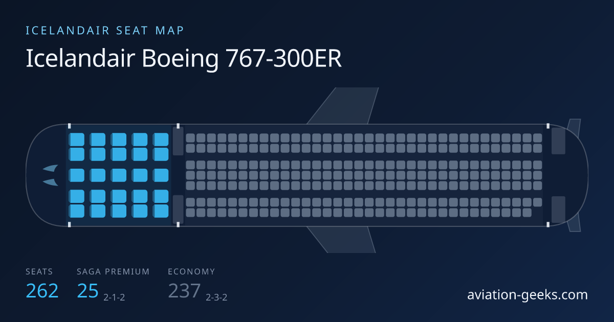 Icelandair Boeing 767-300ER cabin layout