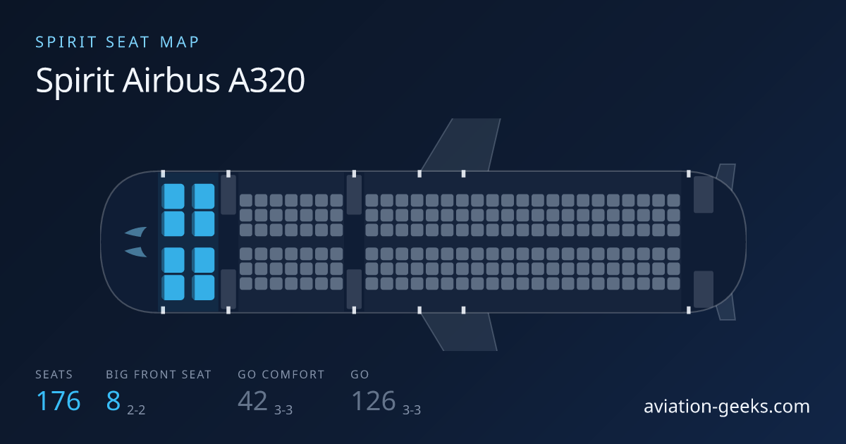 Spirit Airlines Airbus A320 cabin layout