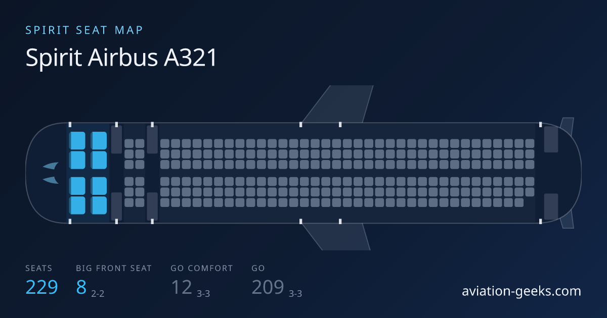 Spirit Airlines Airbus A321 cabin layout